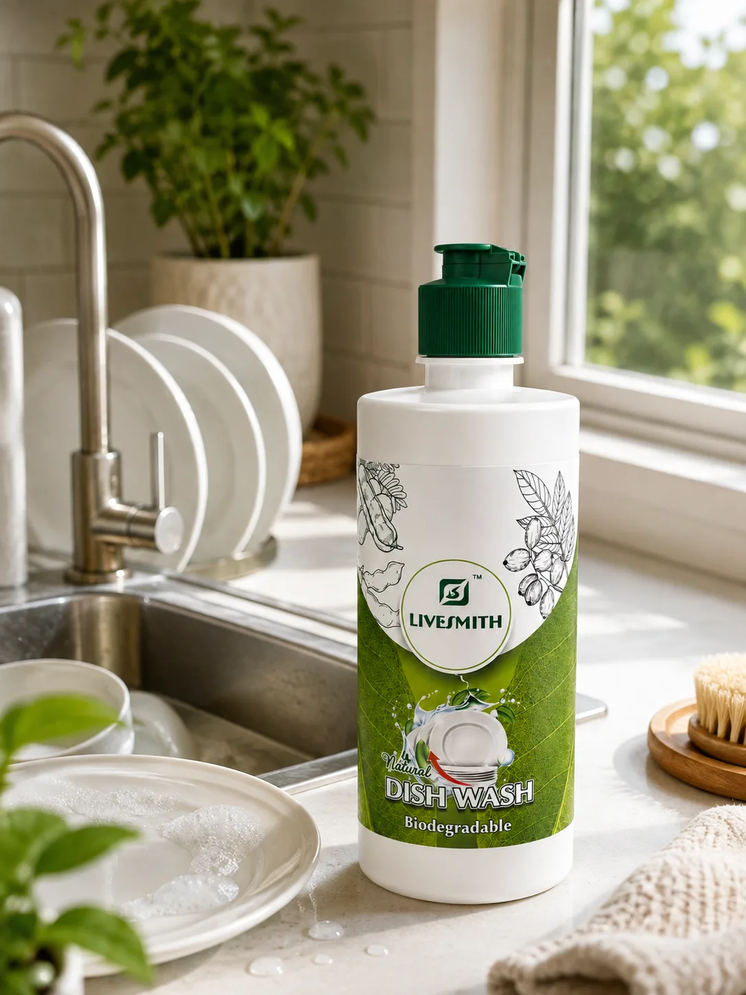 livesmith natural dish wash 550 ml