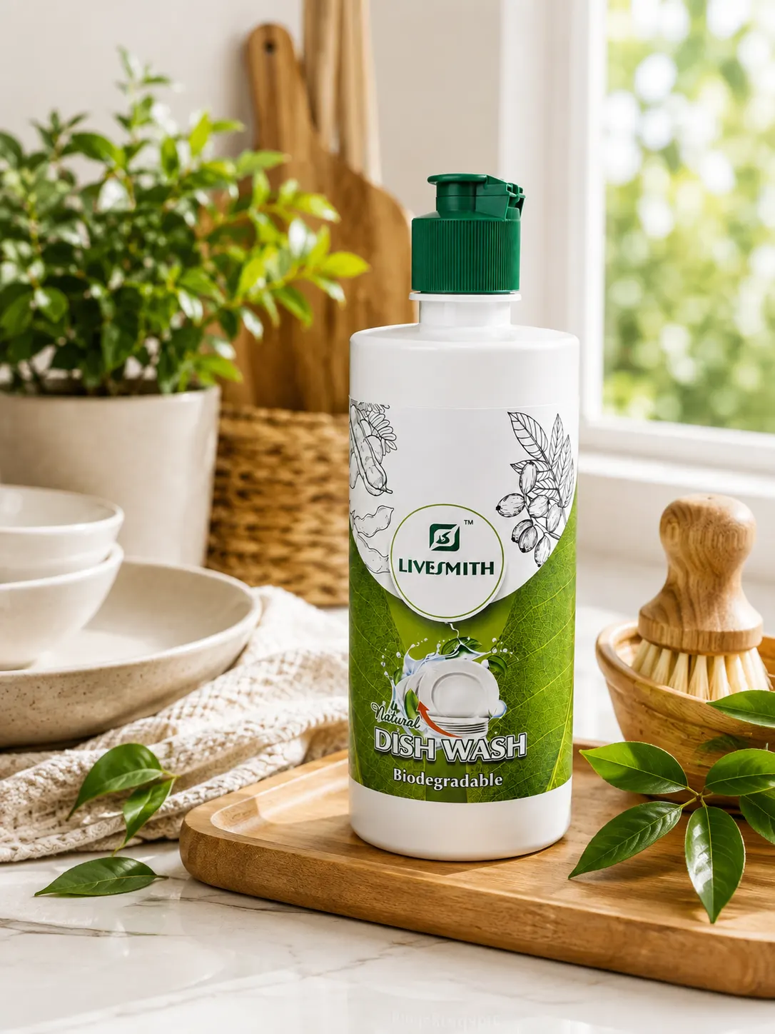 livesmith natural dish wash 550 ml