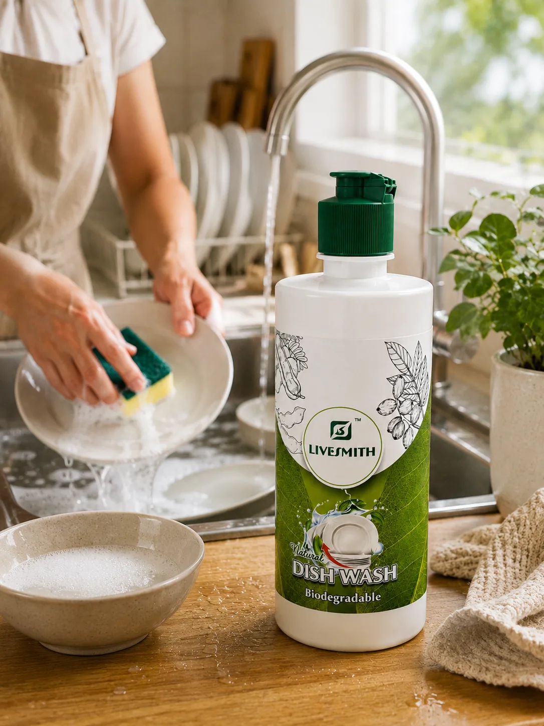 livesmith natural dish wash 550 ml