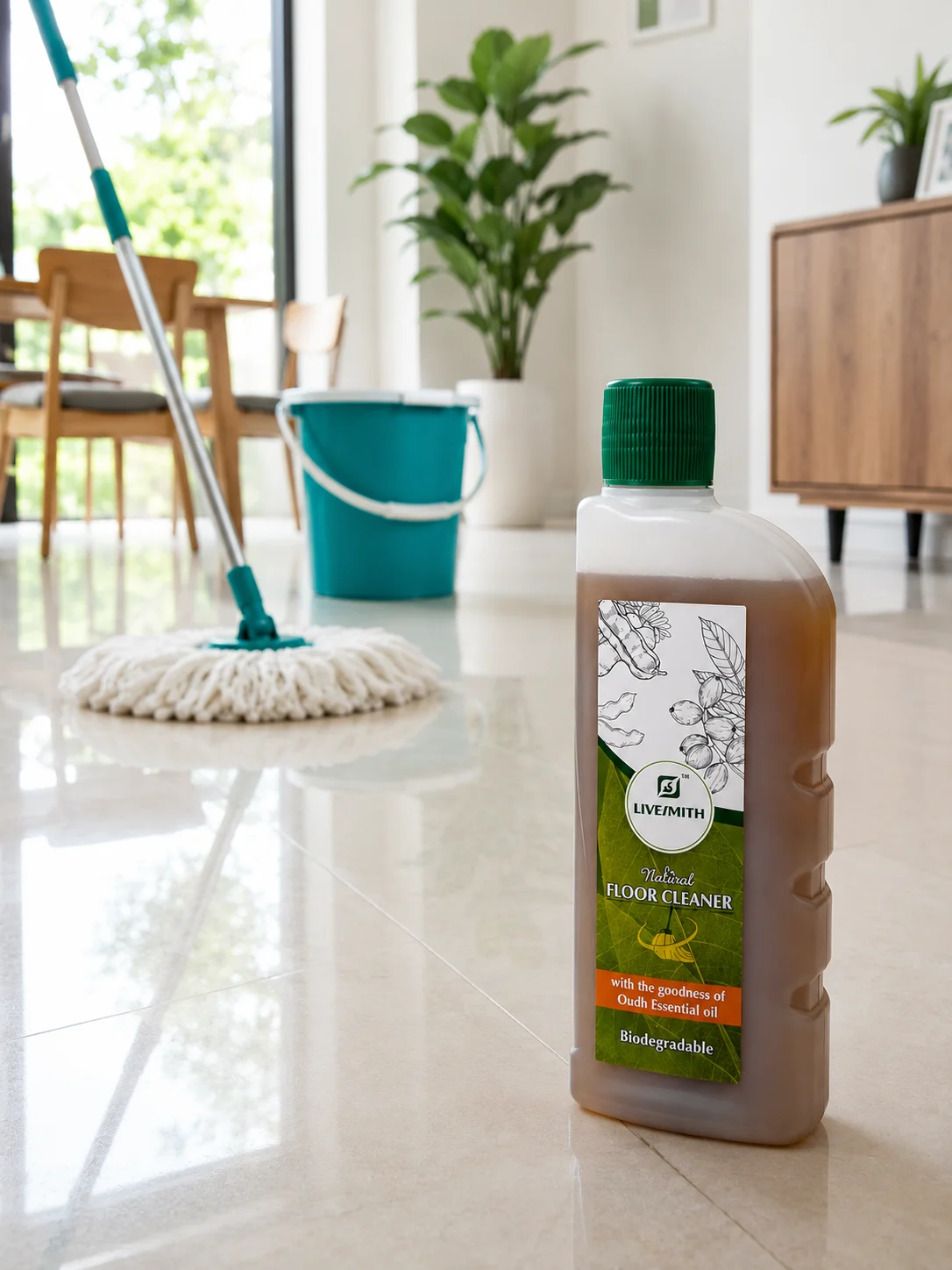 livesmith natural floor cleaner oudh 500 ml