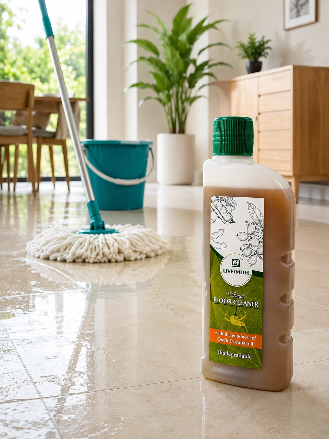 livesmith natural floor cleaner oudh 500 ml