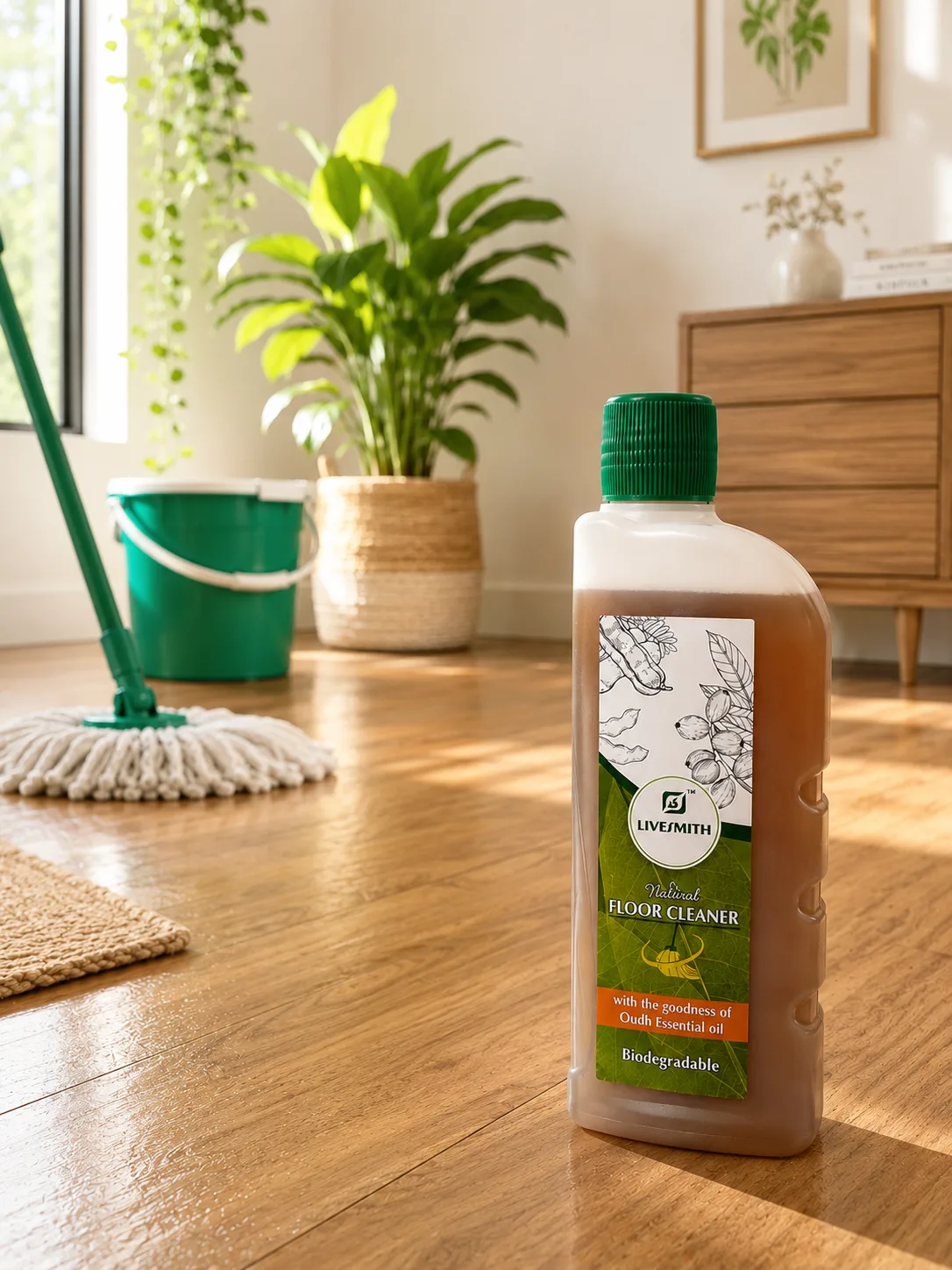 livesmith natural floor cleaner oudh 500 ml