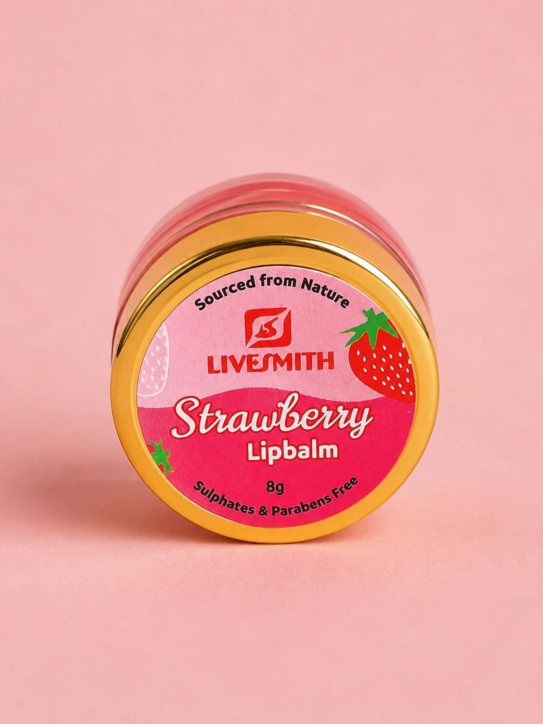 livesmith strawberry lip balm 8g