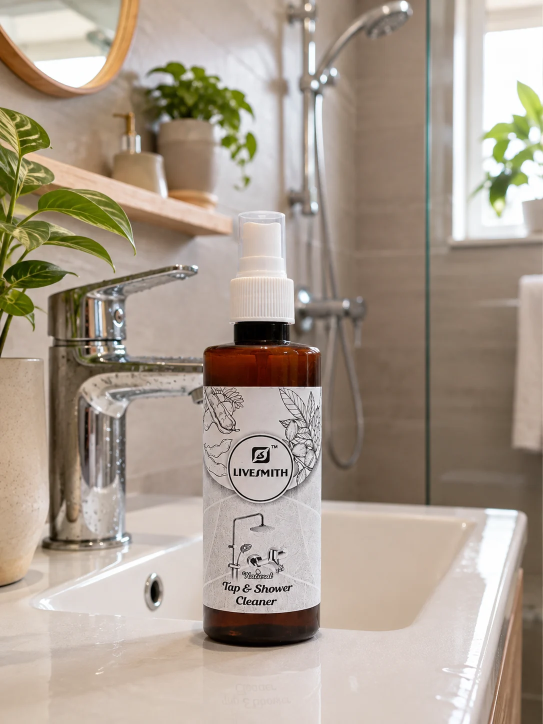 livesmith natural tap & shower cleaner 200 ml